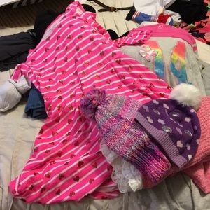 Lot of girls clothes 2 dresses a sweater 2 hats